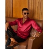 image:imageCOOFANDY Mens Satin Dress Shirts Long Sleeve Shiny Button Down ShirtWine Red