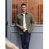 image:imageCOOFANDY Mens Shirt Jacket Long Sleeve Button Down Shirt for Mens ShacketsArmy Green