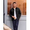 image:imageCOOFANDY Mens Shirt Jacket Long Sleeve Button Down Shirt for Mens ShacketsBlack