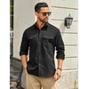 image:imageCOOFANDY Mens Shirt Jacket Long Sleeve Button Down Shirt for Mens ShacketsBlack