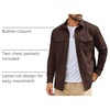 image:imageCOOFANDY Mens Shirt Jacket Long Sleeve Button Down Shirt for Mens ShacketsBrown