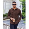 image:imageCOOFANDY Mens Shirt Jacket Long Sleeve Button Down Shirt for Mens ShacketsBrown