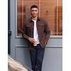 image:imageCOOFANDY Mens Shirt Jacket Long Sleeve Button Down Shirt for Mens ShacketsBrown