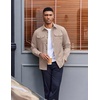 image:imageCOOFANDY Mens Shirt Jacket Long Sleeve Button Down Shirt for Mens ShacketsChampagne
