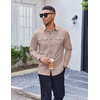image:imageCOOFANDY Mens Shirt Jacket Long Sleeve Button Down Shirt for Mens ShacketsChampagne