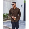 image:imageCOOFANDY Mens Shirt Jacket Long Sleeve Button Down Shirt for Mens ShacketsDark Brown