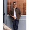 image:imageCOOFANDY Mens Shirt Jacket Long Sleeve Button Down Shirt for Mens ShacketsDark Brown
