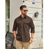 image:imageCOOFANDY Mens Shirt Jacket Long Sleeve Button Down Shirt for Mens ShacketsDark Brown