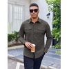 image:imageCOOFANDY Mens Shirt Jacket Long Sleeve Button Down Shirt for Mens ShacketsDark Green