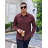 image:imageCOOFANDY Mens Shirt Jacket Long Sleeve Button Down Shirt for Mens ShacketsDark Red