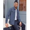 image:imageCOOFANDY Mens Shirt Jacket Long Sleeve Button Down Shirt for Mens ShacketsGrey Blue