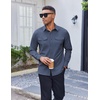 image:imageCOOFANDY Mens Shirt Jacket Long Sleeve Button Down Shirt for Mens ShacketsGrey Blue