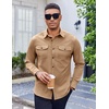 image:imageCOOFANDY Mens Shirt Jacket Long Sleeve Button Down Shirt for Mens ShacketsKakhi