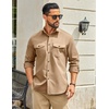 image:imageCOOFANDY Mens Shirt Jacket Long Sleeve Button Down Shirt for Mens ShacketsKakhi