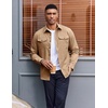image:imageCOOFANDY Mens Shirt Jacket Long Sleeve Button Down Shirt for Mens ShacketsKakhi