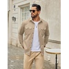 image:imageCOOFANDY Mens Shirt Jacket Long Sleeve Button Down Shirt for Mens ShacketsLight Brown