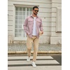 image:imageCOOFANDY Mens Shirt Jacket Long Sleeve Button Down Shirt for Mens ShacketsLight Pink