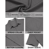 image:imageCOOFANDY Mens Short Sleeve Casual Button Down Shirts Summer Beach ShirtAdark Grey