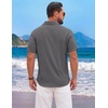 image:imageCOOFANDY Mens Short Sleeve Casual Button Down Shirts Summer Beach ShirtAdark Grey