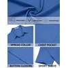 image:imageCOOFANDY Mens Short Sleeve Casual Button Down Shirts Summer Beach ShirtBlue