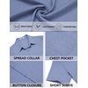 image:imageCOOFANDY Mens Short Sleeve Casual Button Down Shirts Summer Beach ShirtDenim Blue