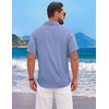image:imageCOOFANDY Mens Short Sleeve Casual Button Down Shirts Summer Beach ShirtDenim Blue