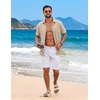 image:imageCOOFANDY Mens Short Sleeve Casual Button Down Shirts Summer Beach ShirtKhaki