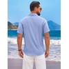image:imageCOOFANDY Mens Short Sleeve Casual Button Down Shirts Summer Beach ShirtLight Blue