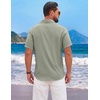 image:imageCOOFANDY Mens Short Sleeve Casual Button Down Shirts Summer Beach ShirtLight Green