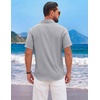 image:imageCOOFANDY Mens Short Sleeve Casual Button Down Shirts Summer Beach ShirtLight Grey