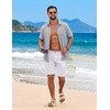 image:imageCOOFANDY Mens Short Sleeve Casual Button Down Shirts Summer Beach ShirtLight Grey
