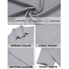 image:imageCOOFANDY Mens Short Sleeve Casual Button Down Shirts Summer Beach ShirtLight Grey
