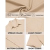 image:imageCOOFANDY Mens Short Sleeve Casual Button Down Shirts Summer Beach ShirtLight Khaki