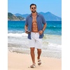 image:imageCOOFANDY Mens Short Sleeve Casual Button Down Shirts Summer Beach ShirtNavy Blue