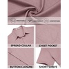 image:imageCOOFANDY Mens Short Sleeve Casual Button Down Shirts Summer Beach ShirtPink