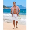 image:imageCOOFANDY Mens Short Sleeve Casual Button Down Shirts Summer Beach ShirtPink