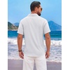 image:imageCOOFANDY Mens Short Sleeve Casual Button Down Shirts Summer Beach ShirtWhite