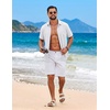 image:imageCOOFANDY Mens Short Sleeve Casual Button Down Shirts Summer Beach ShirtWhite