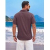image:imageCOOFANDY Mens Short Sleeve Casual Button Down Shirts Summer Beach ShirtWine Red