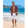 image:imageCOOFANDY Mens Short Sleeve Casual Button Down Shirts Summer Beach ShirtWine Red