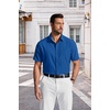 image:imageCOOFANDY Mens Short Sleeve Dress Shirts Wrinkle Free Casual Button Down Shirts with PocketRoyal Blue