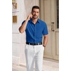 image:imageCOOFANDY Mens Short Sleeve Dress Shirts Wrinkle Free Casual Button Down Shirts with PocketRoyal Blue
