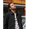 image:imageCOOFANDY Mens Waffle Button Down Shirt Casual Long Sleeve Corduroy ShirtsAll Black