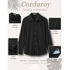 image:imageCOOFANDY Mens Waffle Button Down Shirt Casual Long Sleeve Corduroy ShirtsAll Black