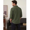 image:imageCOOFANDY Mens Waffle Button Down Shirt Casual Long Sleeve Corduroy ShirtsArmy Green