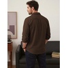 image:imageCOOFANDY Mens Waffle Button Down Shirt Casual Long Sleeve Corduroy ShirtsBrown