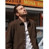 image:imageCOOFANDY Mens Waffle Button Down Shirt Casual Long Sleeve Corduroy ShirtsBrown