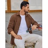 image:imageCOOFANDY Mens Waffle Button Down Shirt Casual Long Sleeve Corduroy ShirtsCaramel