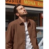 image:imageCOOFANDY Mens Waffle Button Down Shirt Casual Long Sleeve Corduroy ShirtsCaramel
