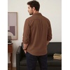 image:imageCOOFANDY Mens Waffle Button Down Shirt Casual Long Sleeve Corduroy ShirtsCaramel